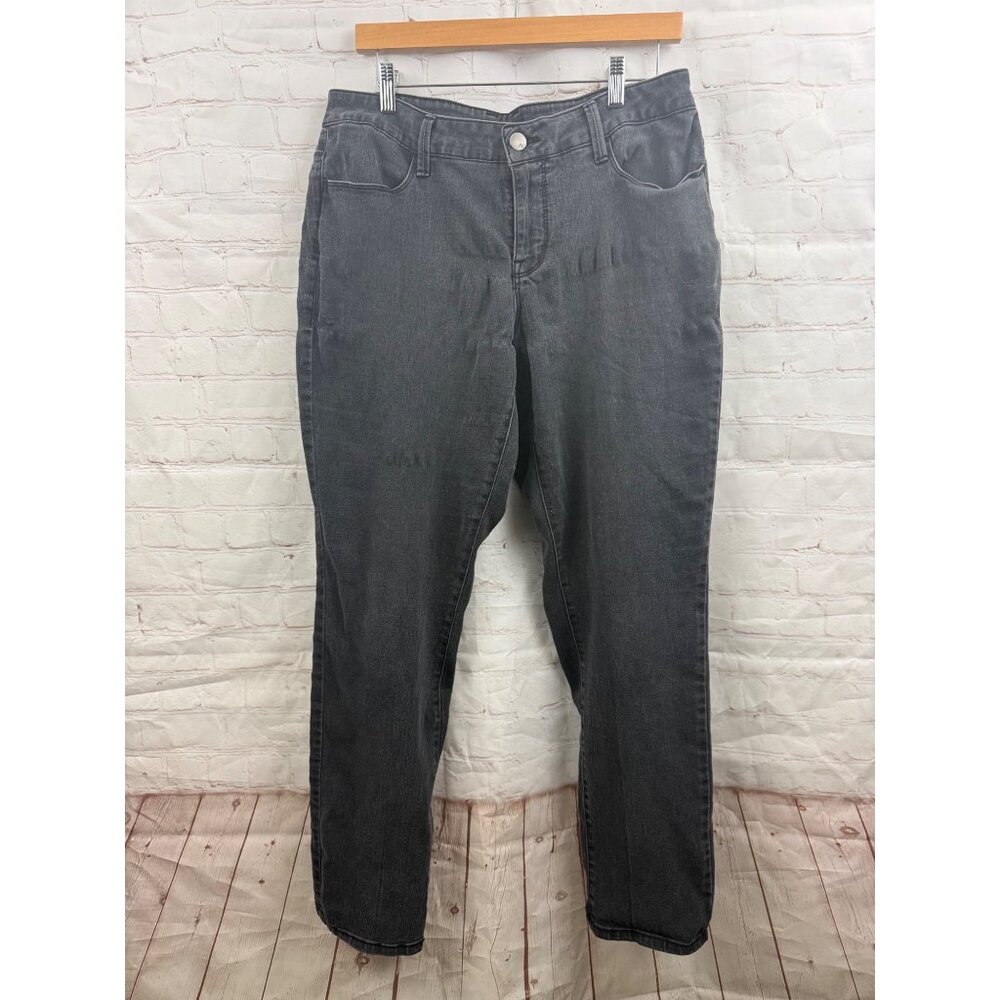 Faded Glory Jeans Womens Size 16W Faded Black Skinny 4 Pocket Denim (READ)